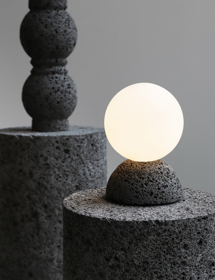 Modern Table Lights with Concrete and Glass Globes