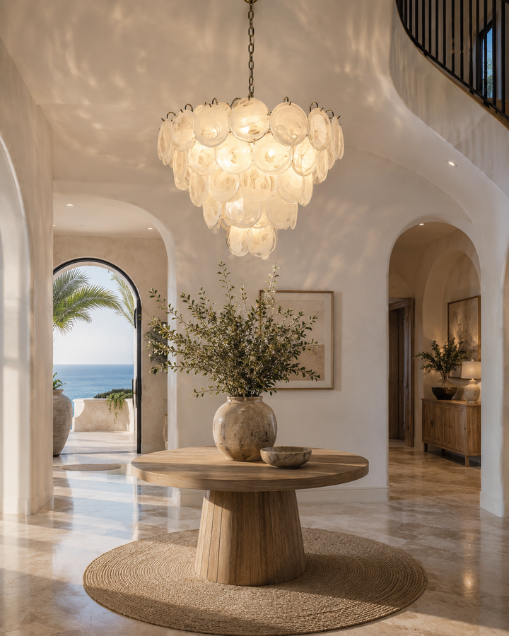 White Glass Chandelier