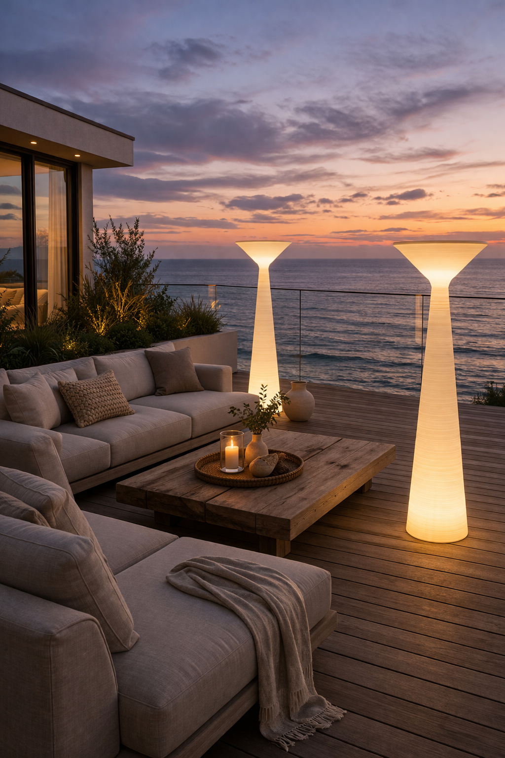 Aura Column - Modern Sculptural LED outdoor Floor Lamp