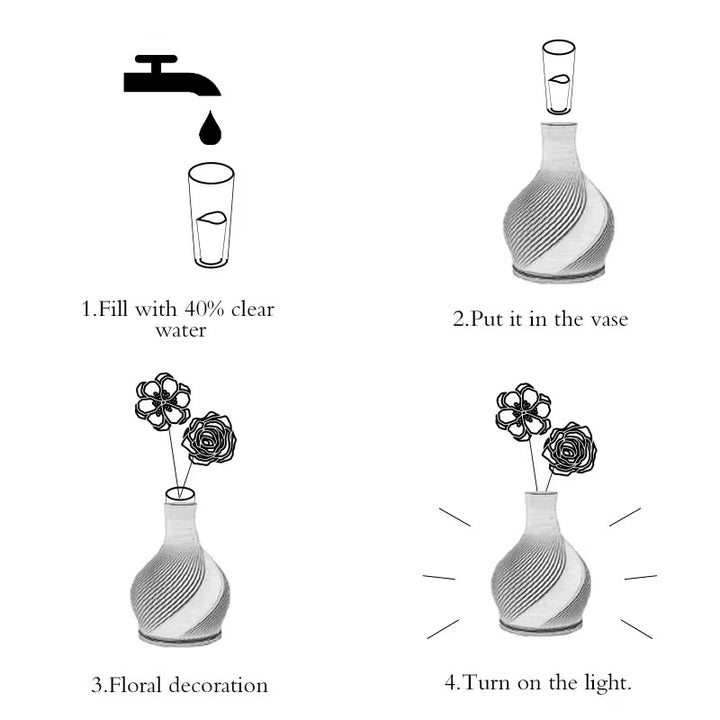 Spiral Glow Vase Lamp (USB)