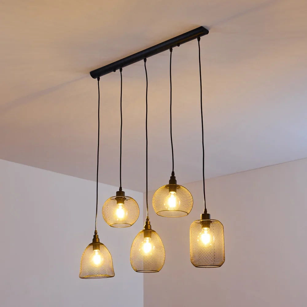 Industrial Multi-Mesh Pendant Light