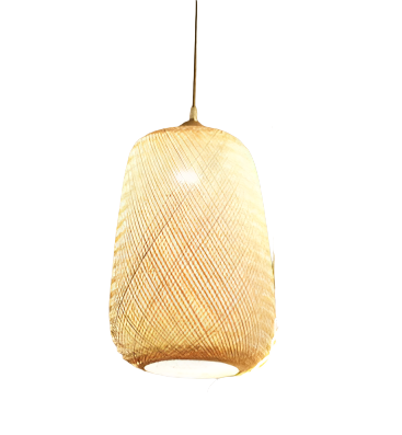 Triple Pendant Light with Woven Bamboo Shades