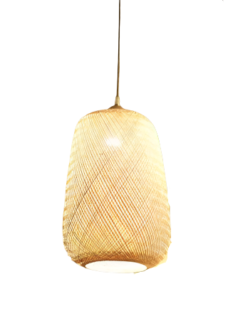 Triple Pendant Light with Woven Bamboo Shades