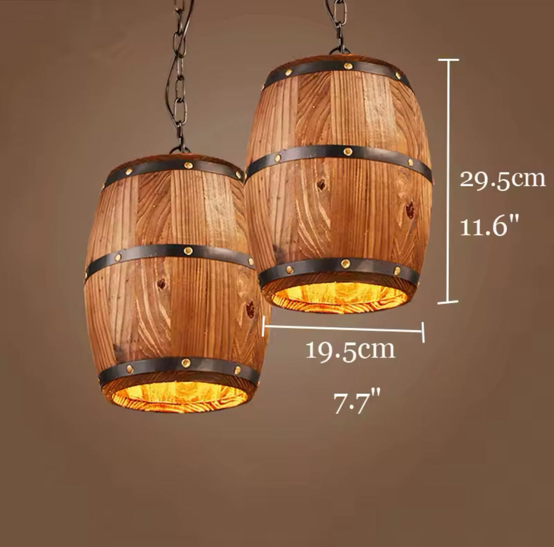 Rustic Barrel Pendant Light