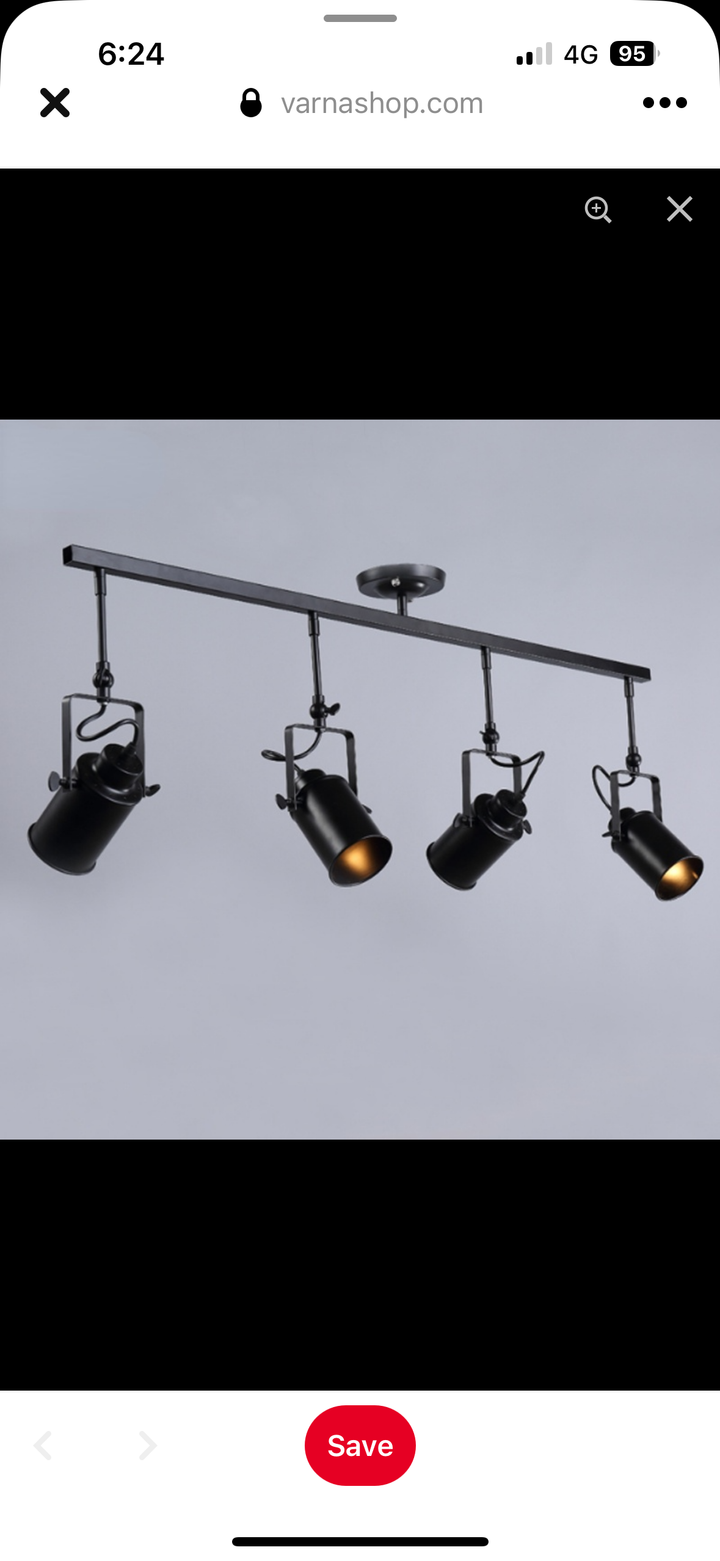 Industrial Track Lighting with Adjustable Spotlights