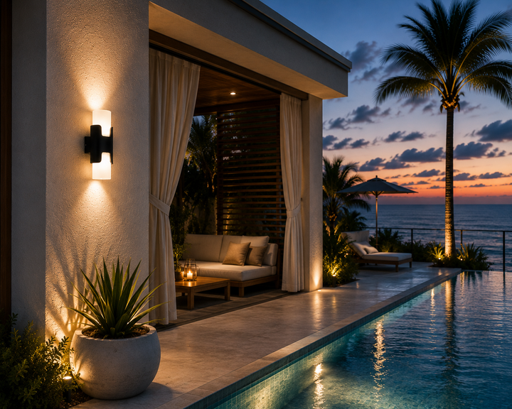 Dual Glass Outdoor Sconce