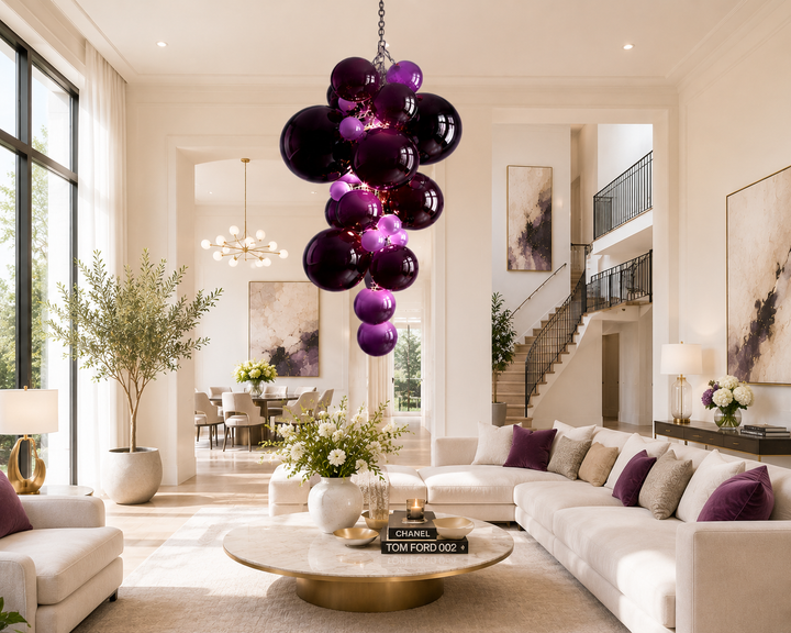 Modern Glass Grape Chandelier