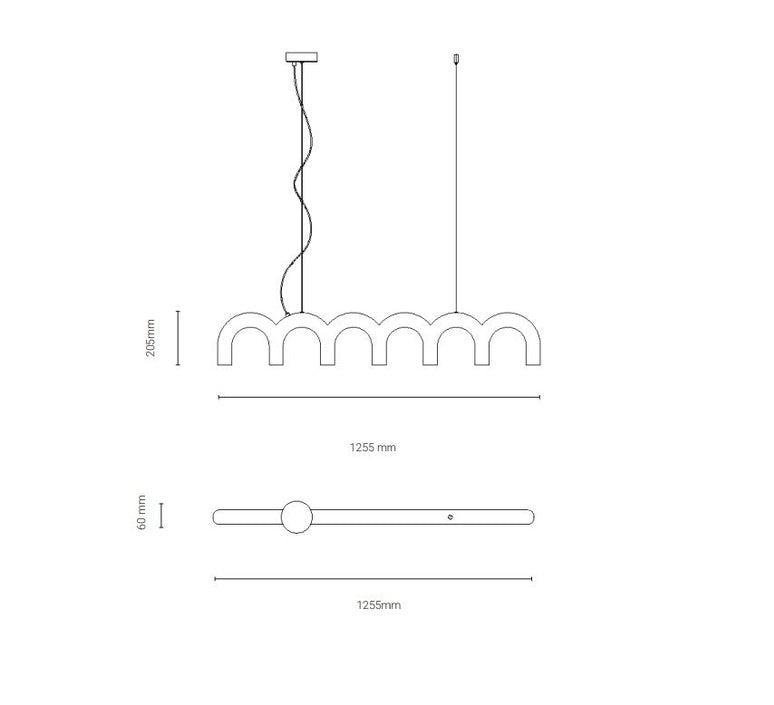 Modern Brick color Arc Pendant Light