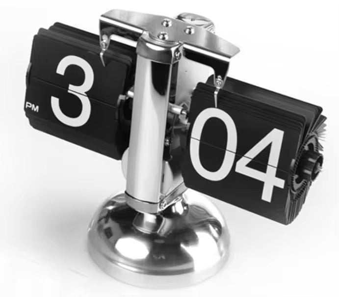 Retro Flip ClockRetro Flip ClockBring a touch of vintage charm to your home or office with this retro flip clock. Featuring bold black numbers on a clean white background and a polished chrome stanClocksWadi Home