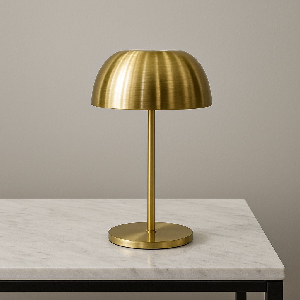 Mushroom head brass rechargeable TINY Table Lamp