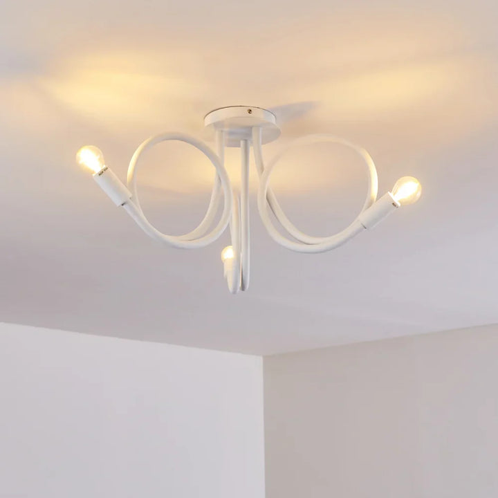 Modern White Spiral Ceiling Light