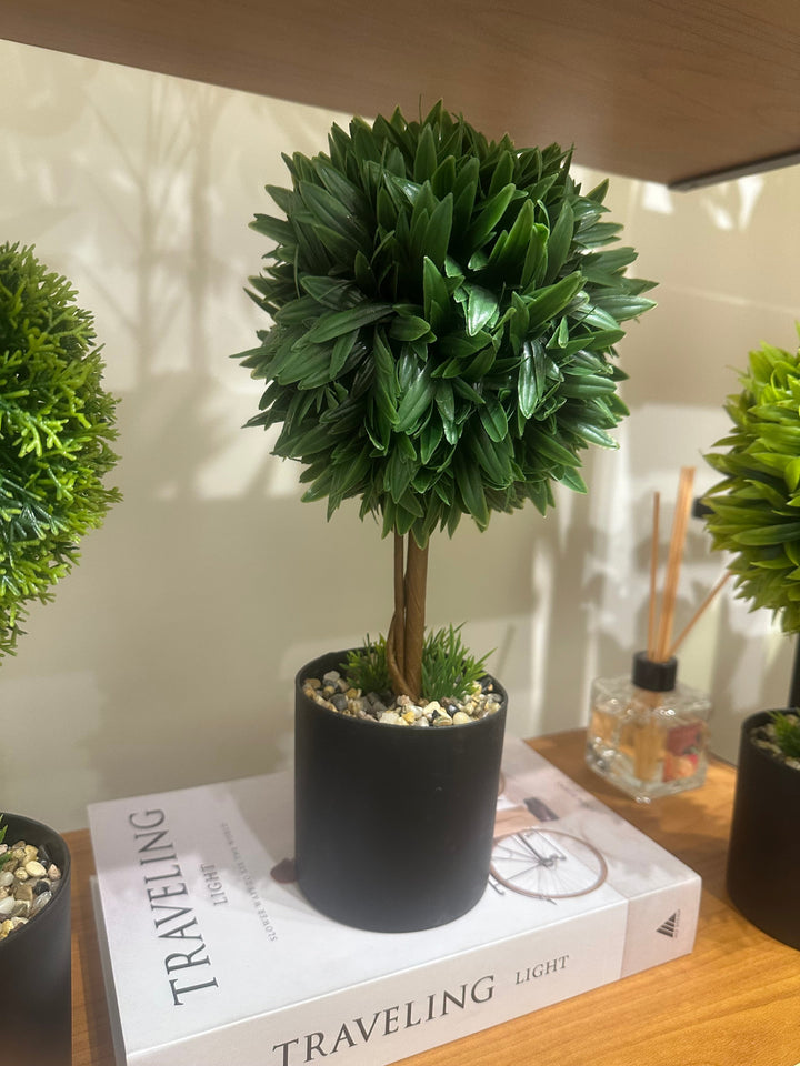 Artificial Topiary Ball Plant in Black Pot in 3 models