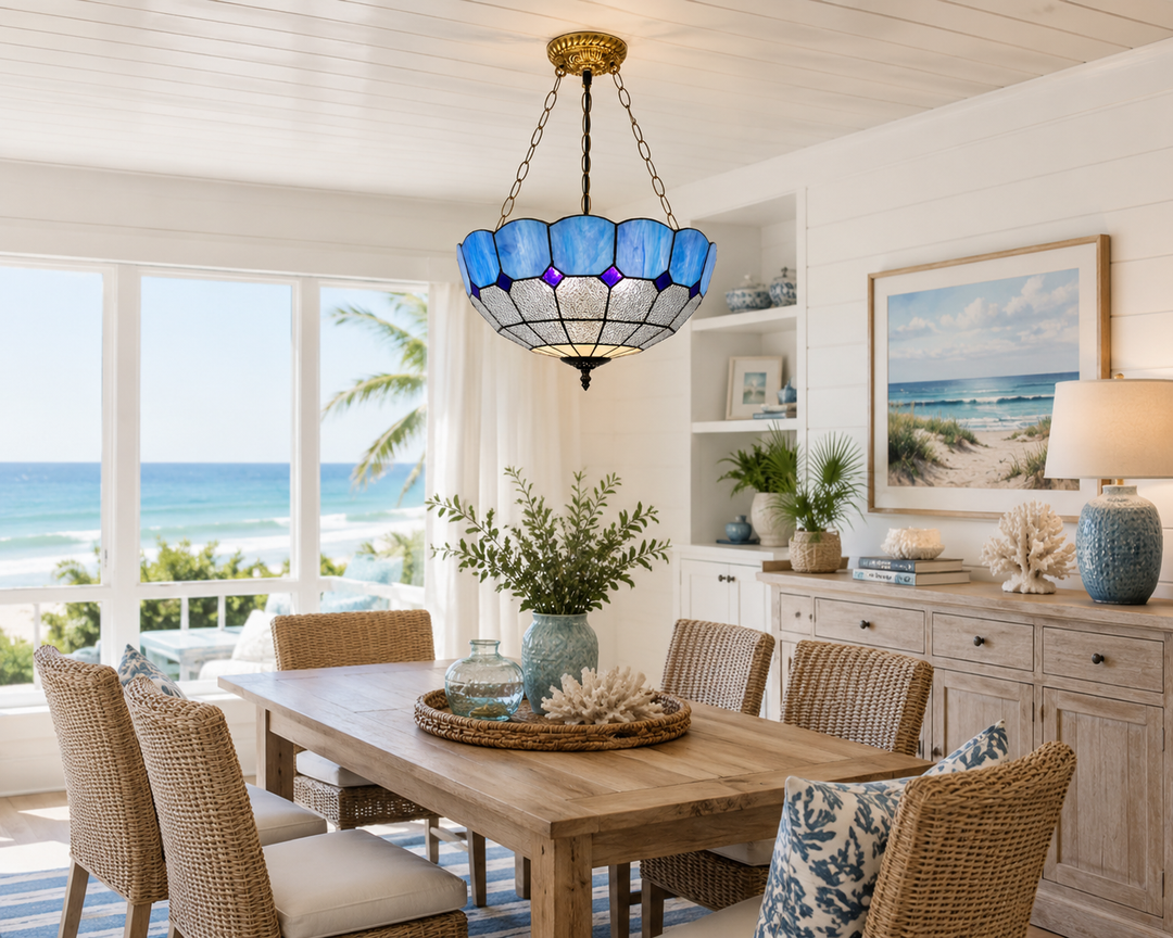 Sapphire Tiffany Bowl Chandelier