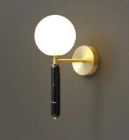 Modern Wall Sconce with Marble and Brass Accents