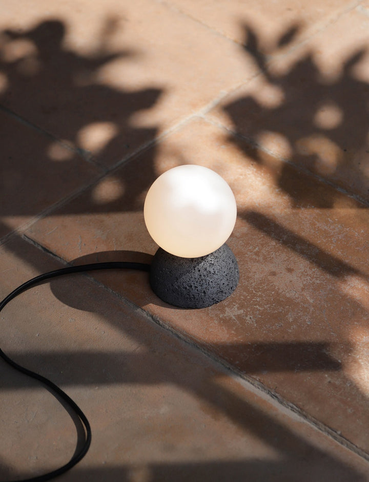 Modern Table Lights with Concrete and Glass Globes