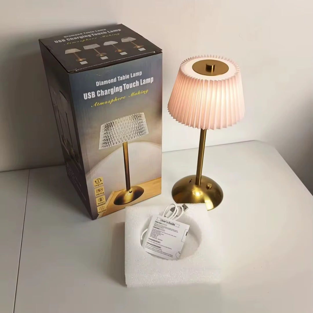 rechargeable PINK Shade Table Lamp