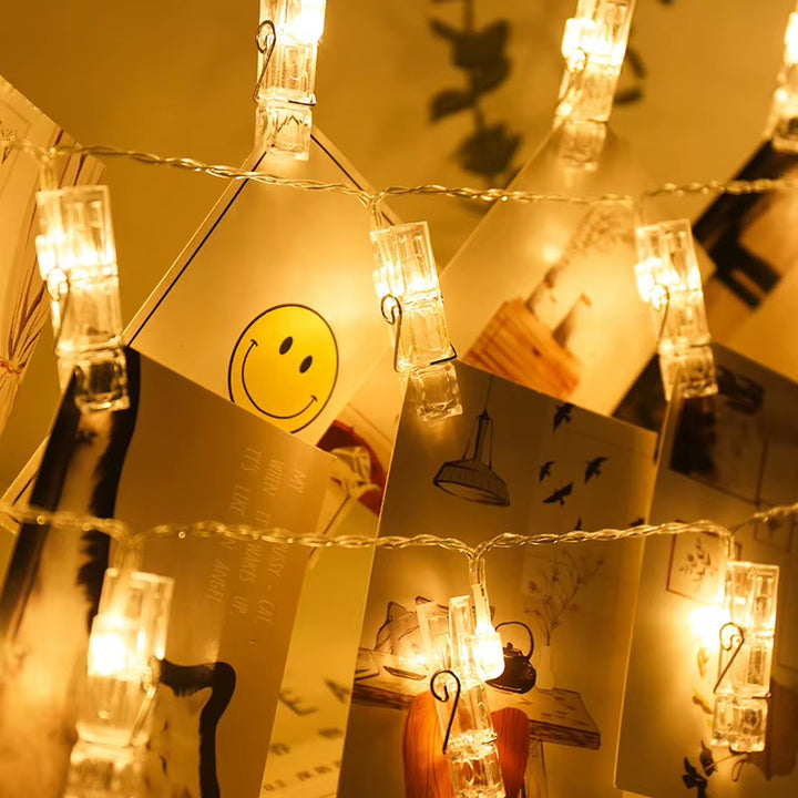Warm White Photo Clip String Lights