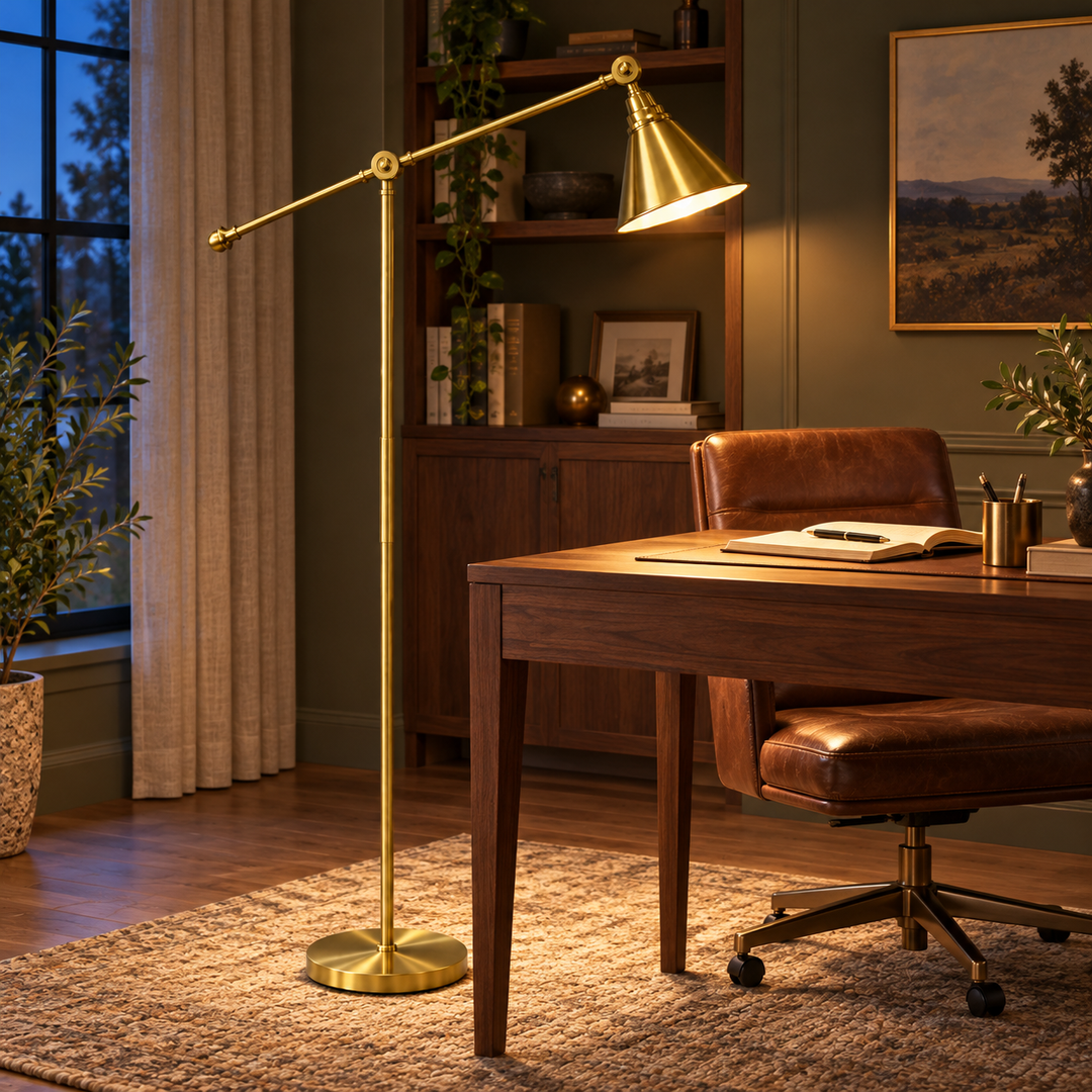 Vintage Brass Floor Lamp