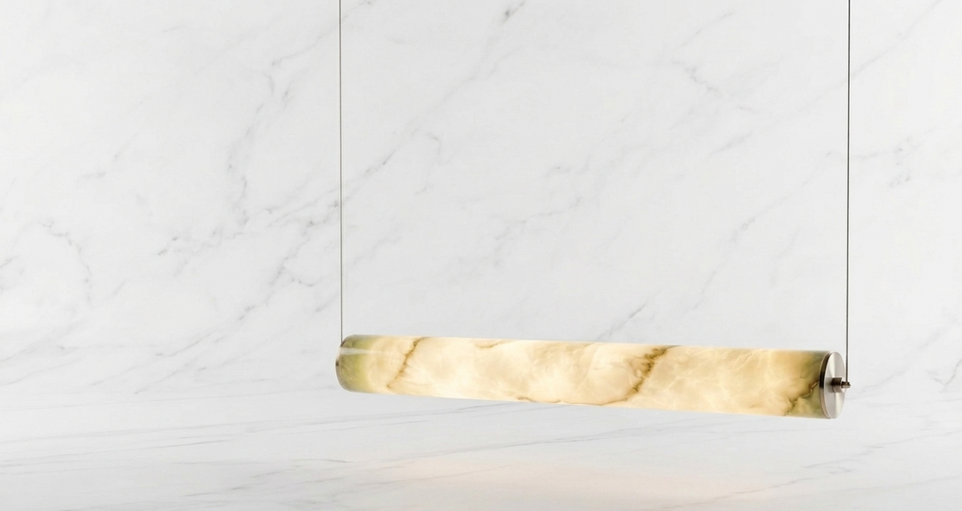 Alabaster Tube Linear Chandelier