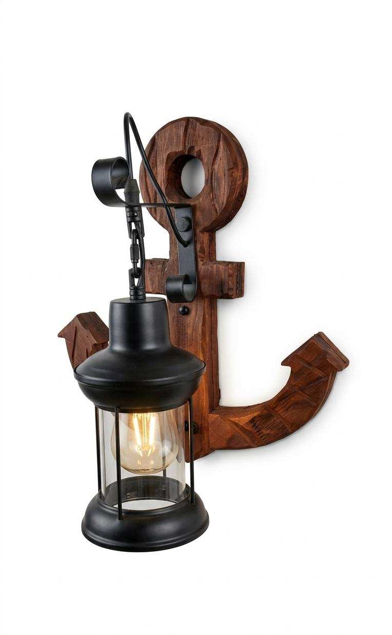 Anchor Wood Wall Sconce  - Rustic
