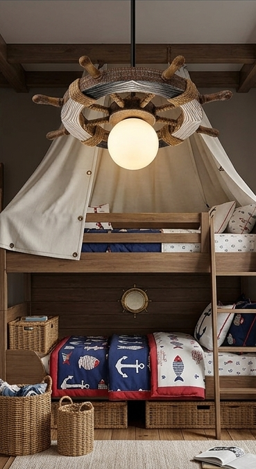 Nautical Ship Wheel Pendant Light
