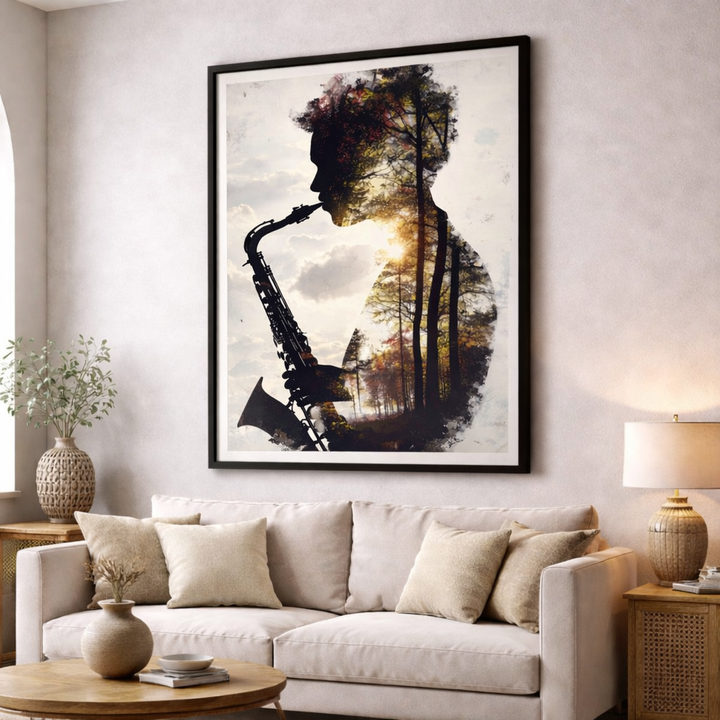 Saxophone Silhouette Art Canvas