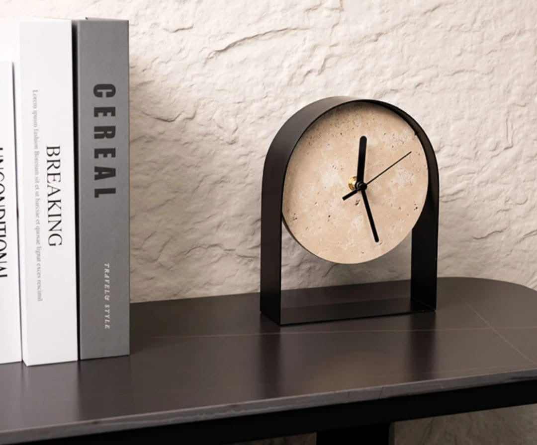 Minimalist Stone Face Table Clock