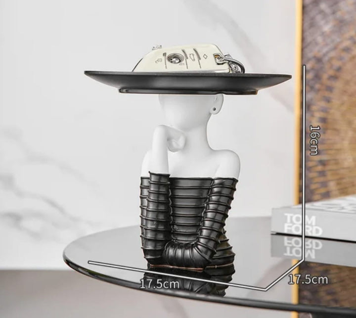 Modern Woman Sculpture Tray Holder