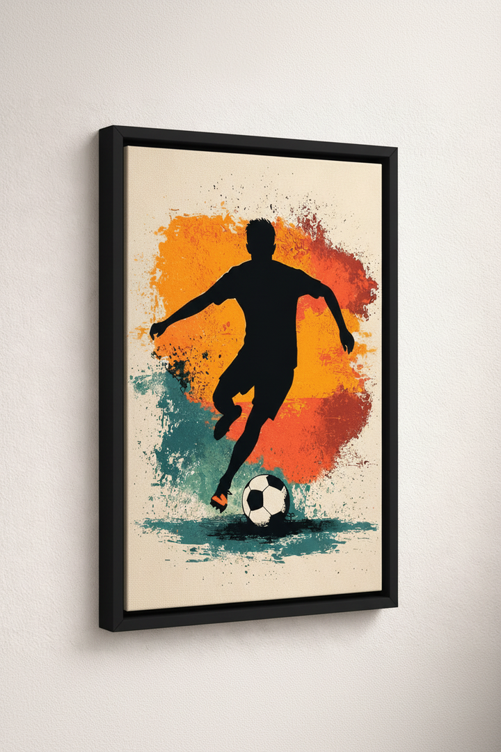 Abstract Football Player Canvas Art