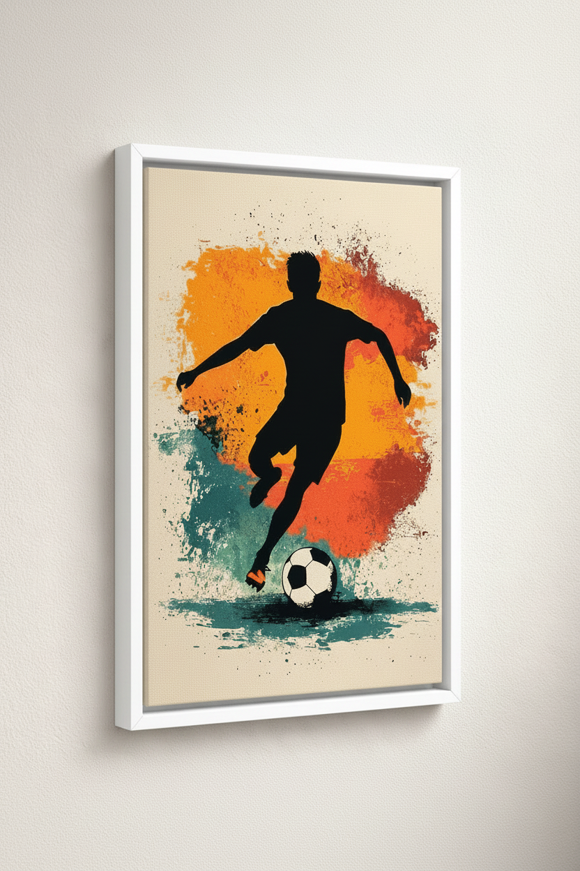 Abstract Football Player Canvas Art