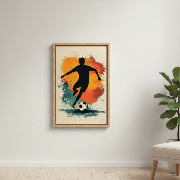 Abstract Football Player Canvas Art