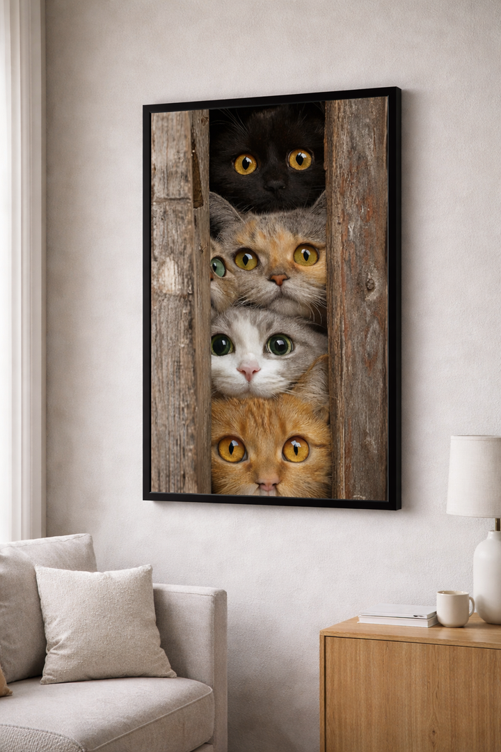 Curious Cats Portrait Canvas