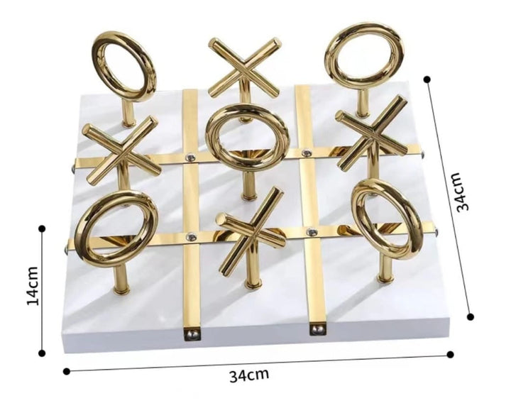Luxury Gold & Marble Tic Tac Toe Game Decor