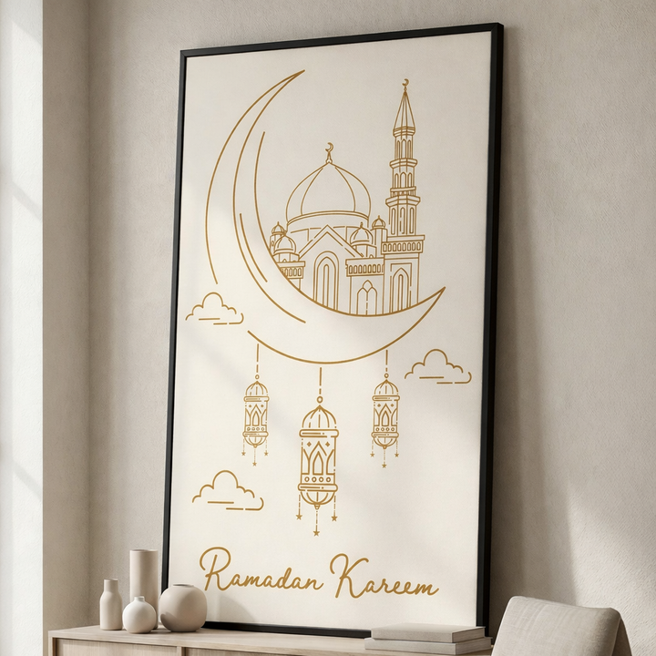 Ramadan Kareem Mosque & Lanterns Canvas Art