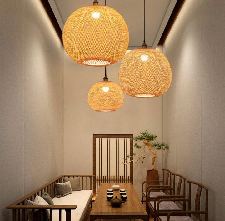 Woven Bamboo Pendant Light