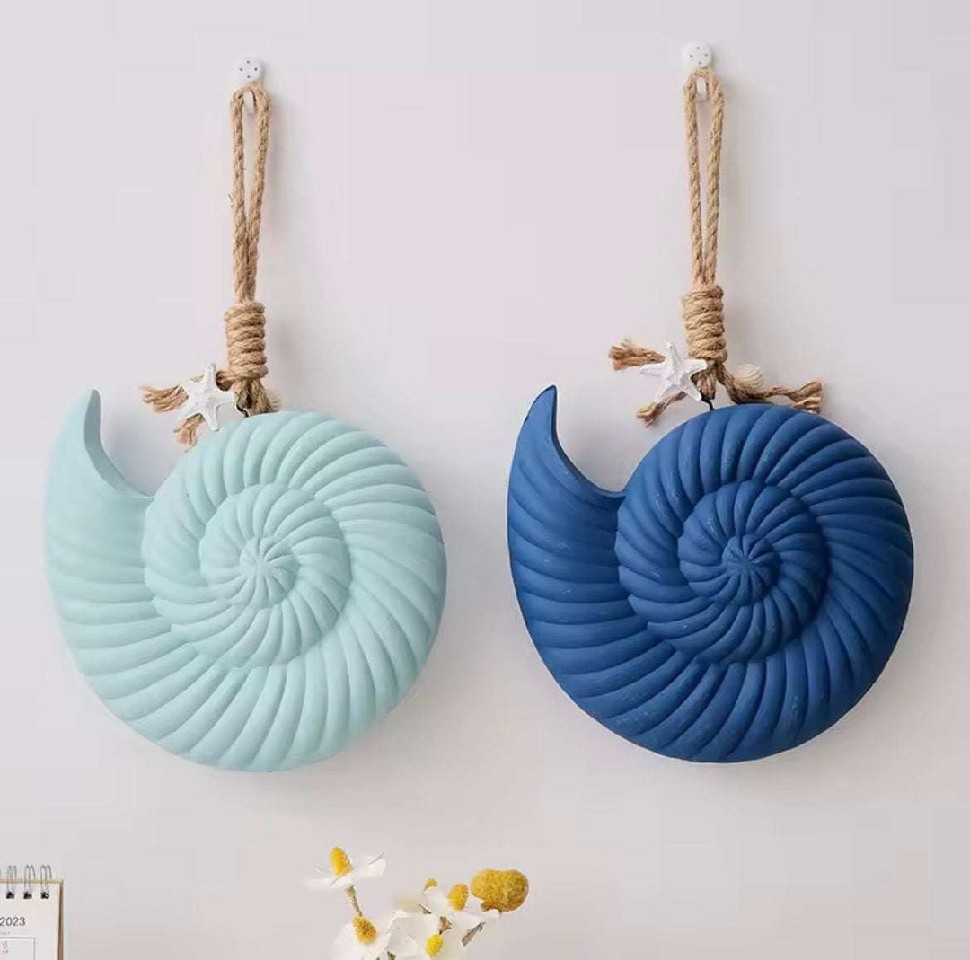 Seashell hanging ornament with rope and starfish details