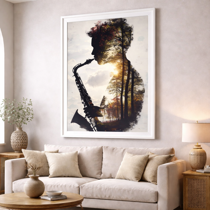 Saxophone Silhouette Art Canvas