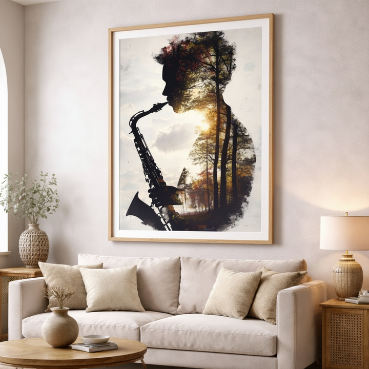 Saxophone Silhouette Art Canvas