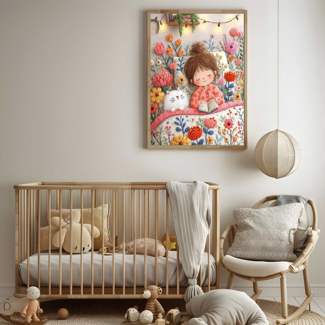 Dreamy Girl Reading Canvas Art