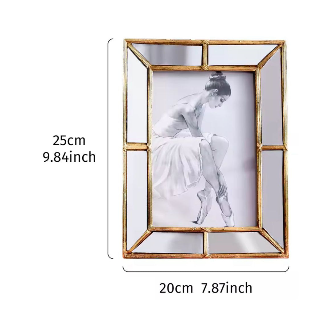 Gold Mirrored Photo Frame set of 2