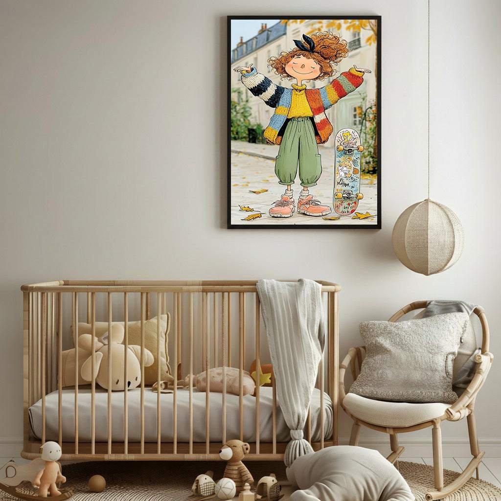 Happy Skate Girl Canvas Art