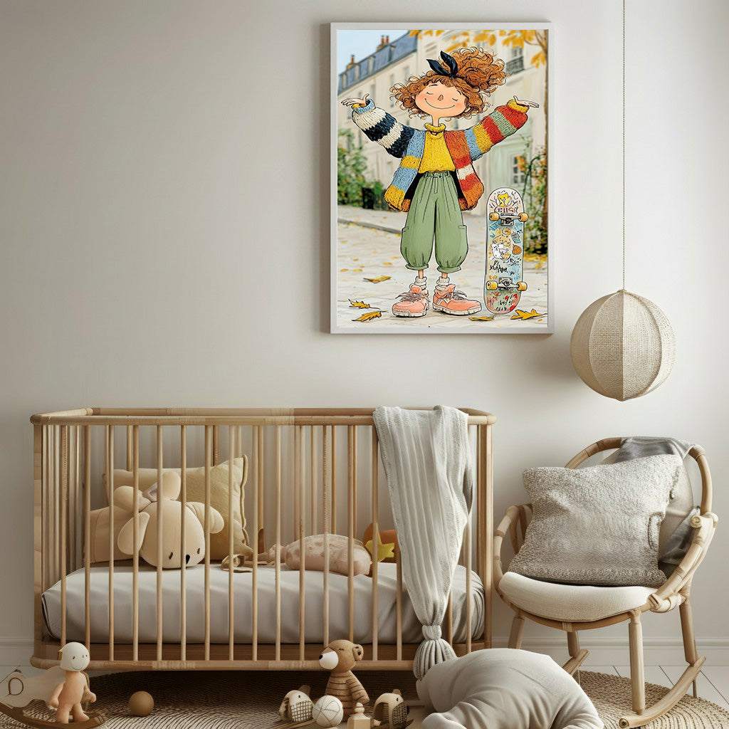 Happy Skate Girl Canvas Art