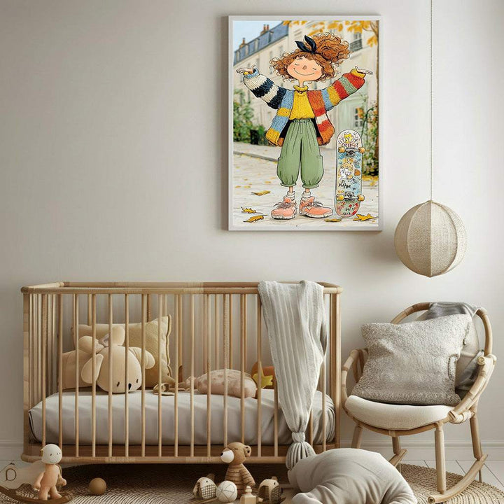 Happy Skate Girl Canvas Art