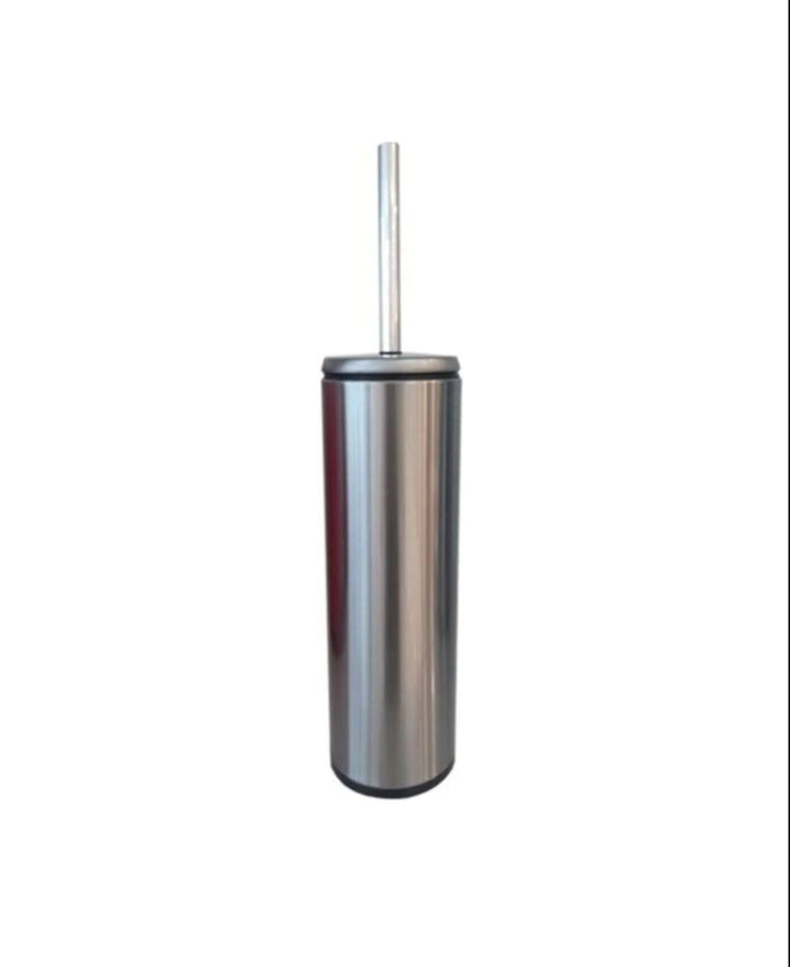 Sleek stainless steel toilet brush holder for minimalist bathroom décor