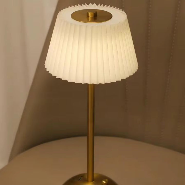 Pleated rechargeable Shade Table Lamp