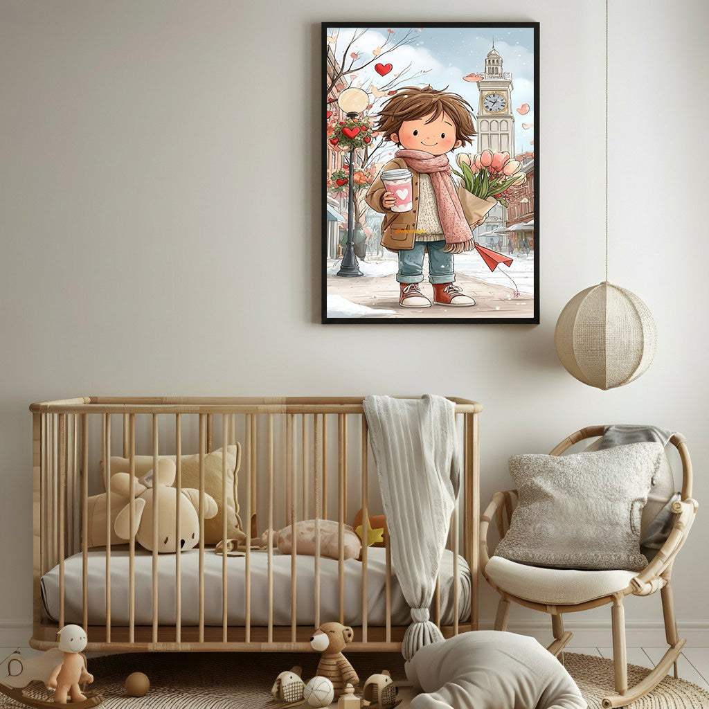 Sweet Valentine Boy Canvas Wall Art