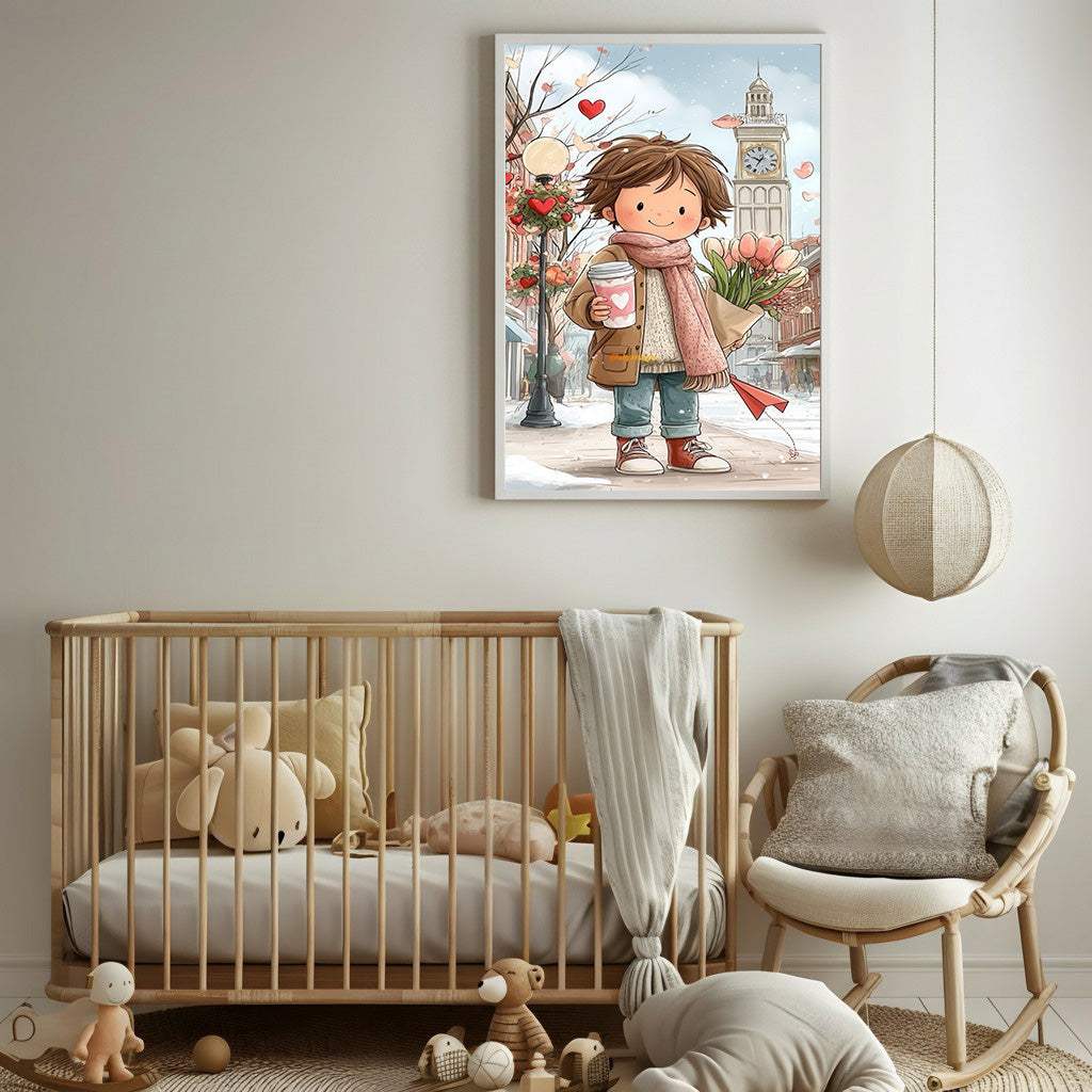 Sweet Valentine Boy Canvas Wall Art