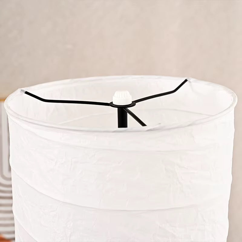 Cylindrical Beige Fabric Floor Lamp