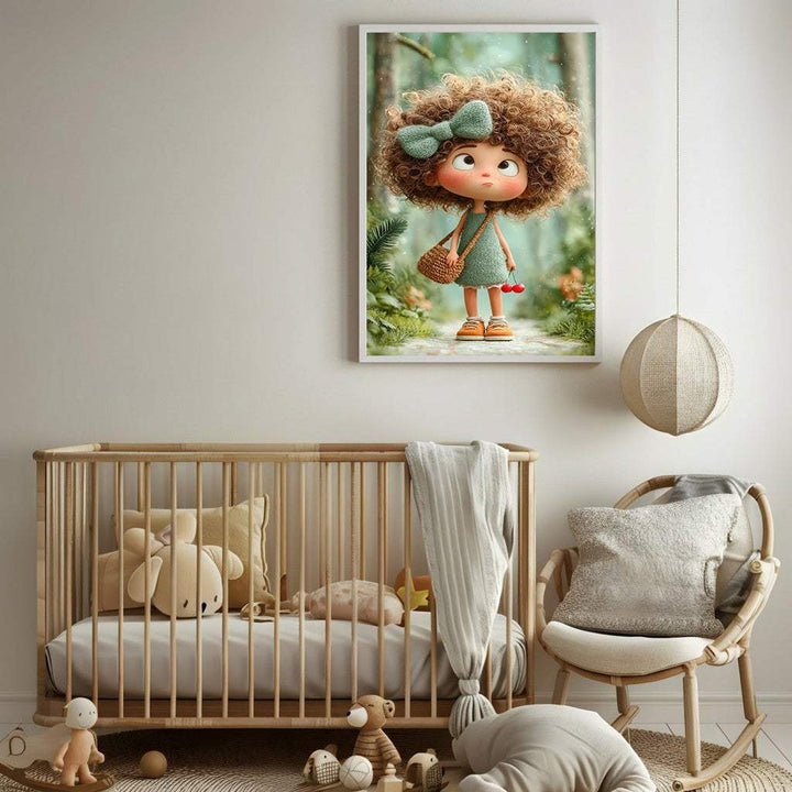 Cute Girl Illustration Canvas Art