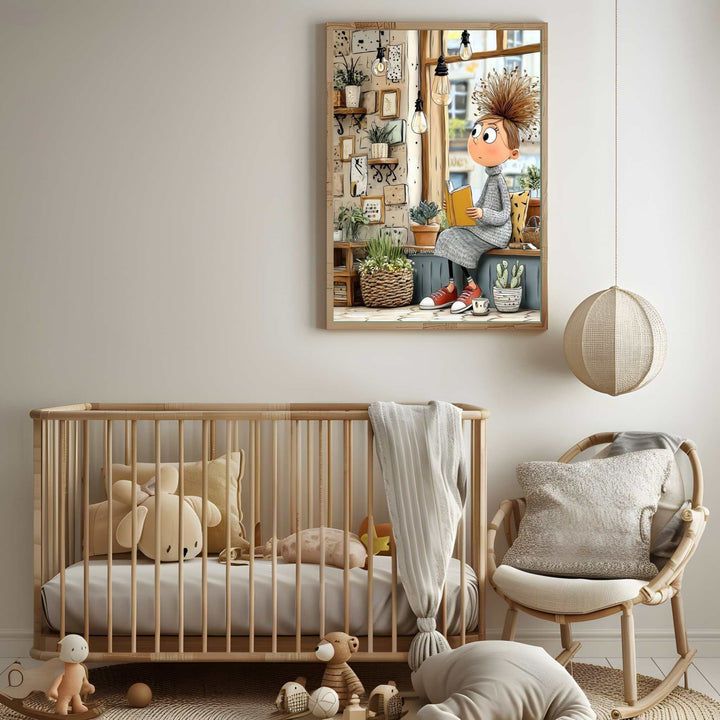 Whimsical Girl Reading Canvas Art
